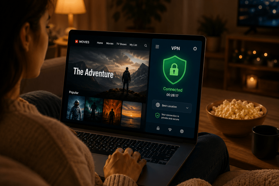 Cozy evening with a movie and VPN